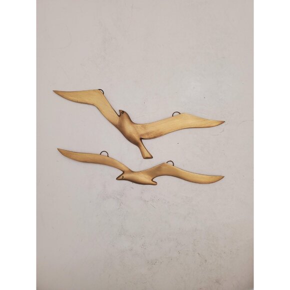 Set of 2 Vintage Brass Flying Birds/Seagulls | Soaring Gulls | Streamlin… - Picture 2 of 10